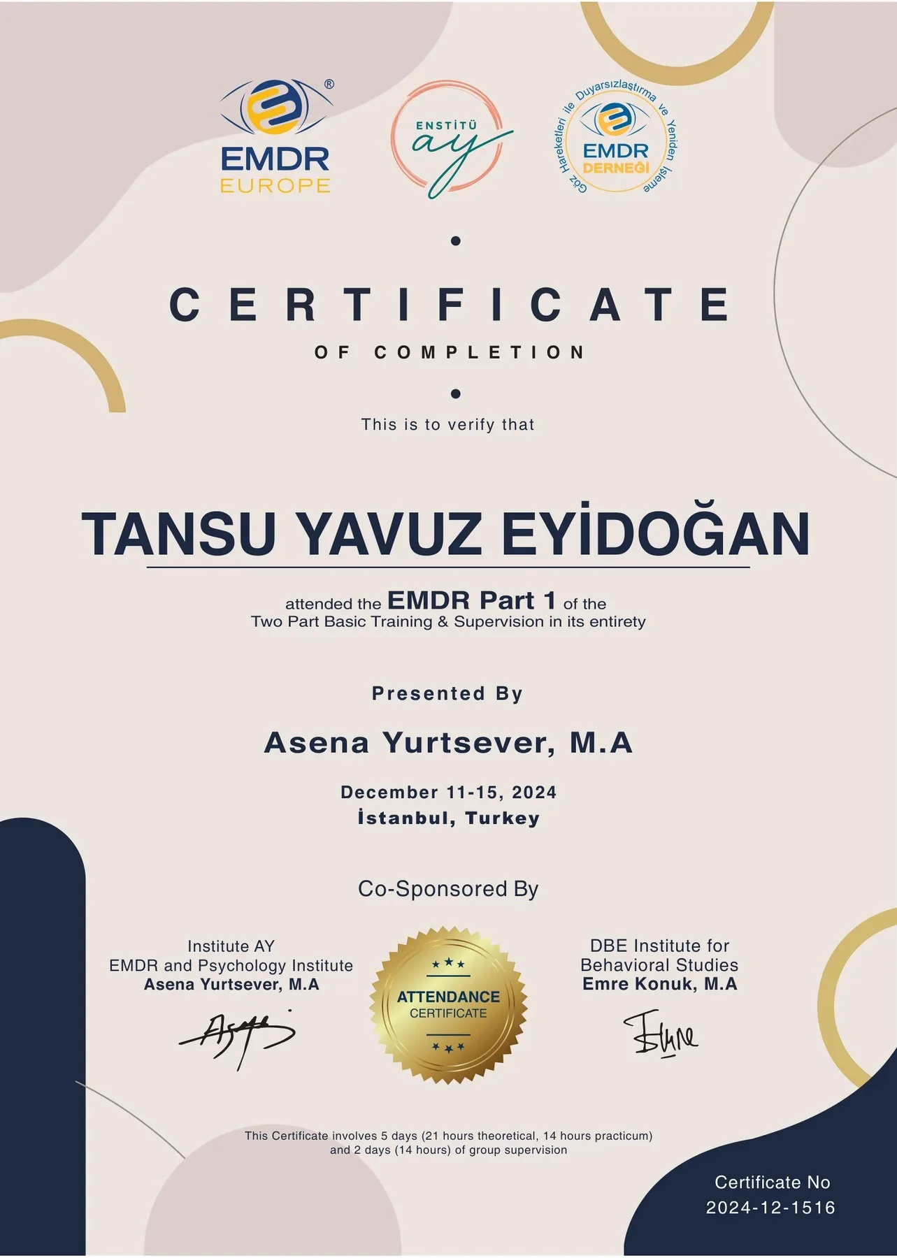 Eğitim sertifikaları